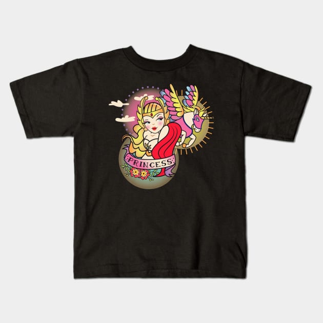 Tattoo She ra Princess Kids T-Shirt by LADYLOVE